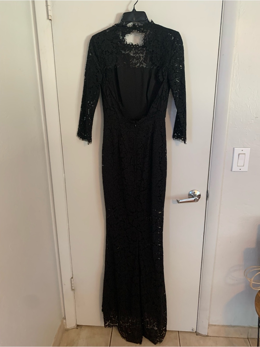 NWTRachel Zoe Black Lace Maxi Dress with Open Back